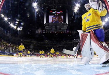 COLOGNE, GERMANY - MAY 5: Sweden's Viktor Fasth #30 and get set to take on Russia in preliminary round action at the 2017 IIHF Ice Hockey World Championship. (Photo by Andre Ringuette/HHOF-IIHF Images)

